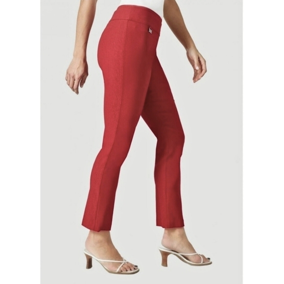 Lisette L Essentials Slim Ankle Pants, Kathryn PDR Style 17655 Red Size Large - Picture 14 of 15
